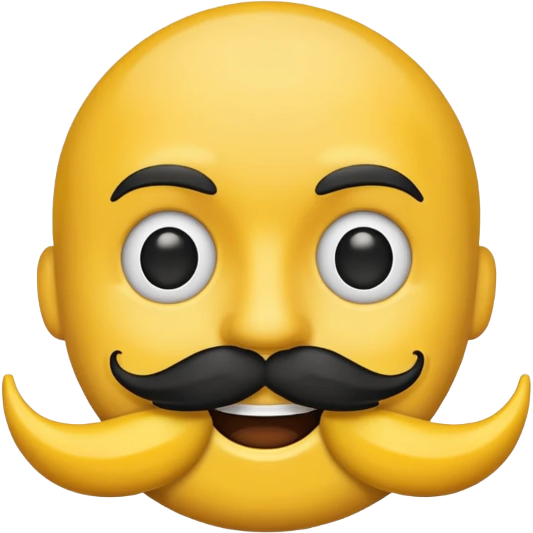 emoji face with a chevron moustache emoji