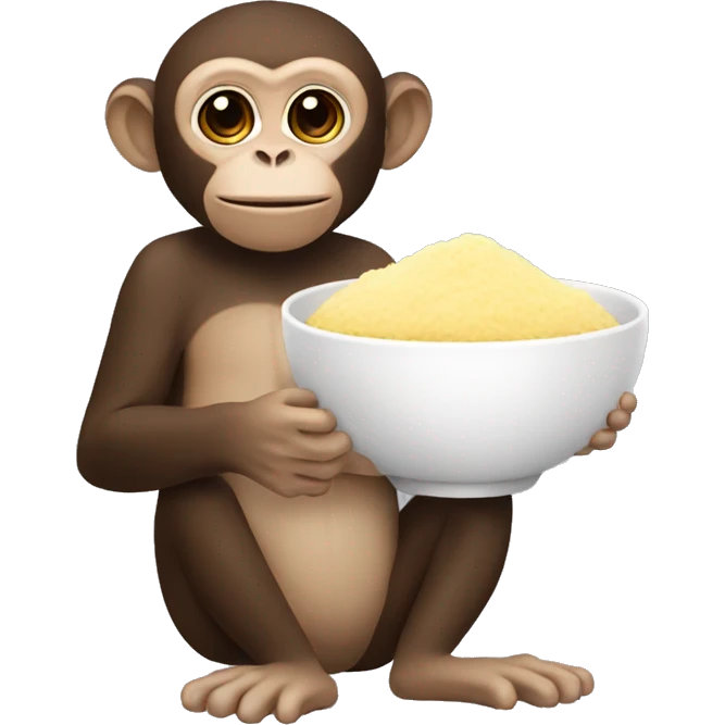 monkey with a bowl of fufu emoji