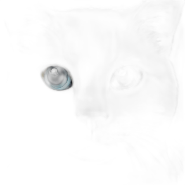 white cat with verons eyes emoji