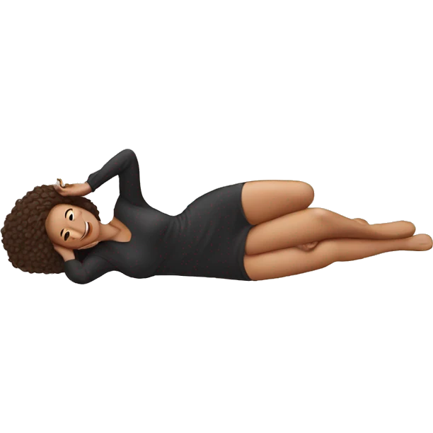 with woman lying with a phone emoji