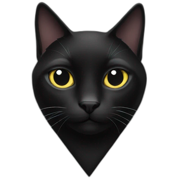 black cat with white triangle emoji