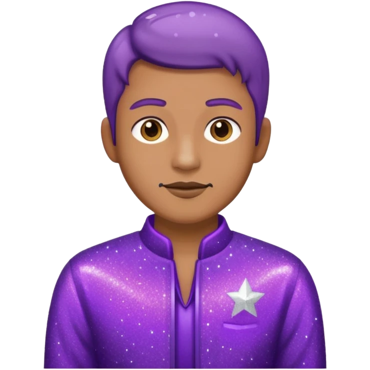 man supervisor wearing glitter purple glittery clothes emoji