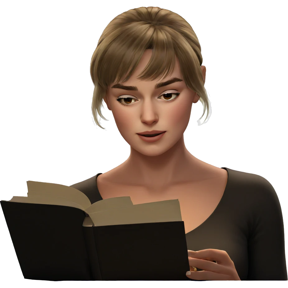 girl reading book in light emoji