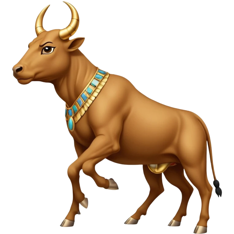 fullbody Egyptian human bull leaper, back view, in 'are you entertained' pose, without horns, with gold jewelry emoji
