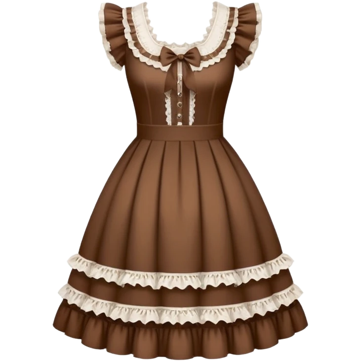 Lolita dress, white and brown emoji