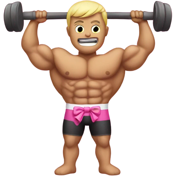 Muscles with pink band bow  emoji