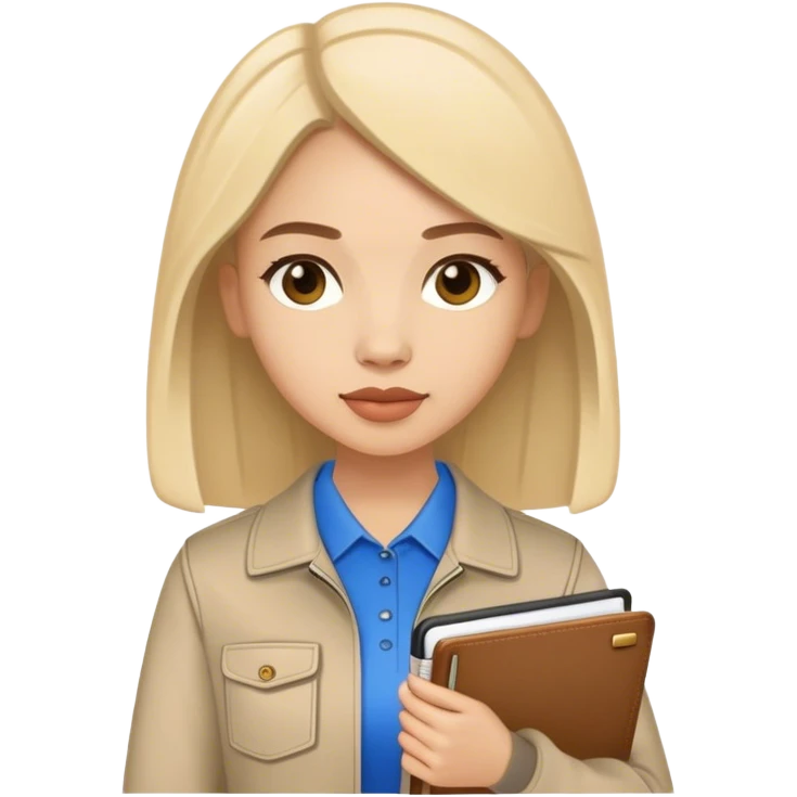  female sport coach with coach wear and holding a notebook emoji