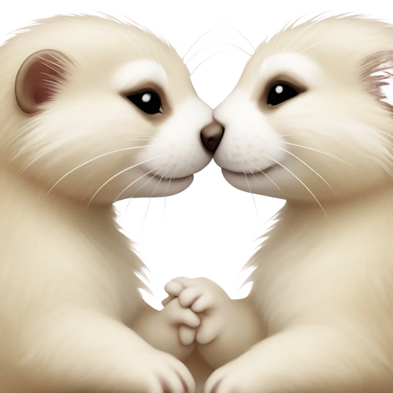 ferrets kissing emoji