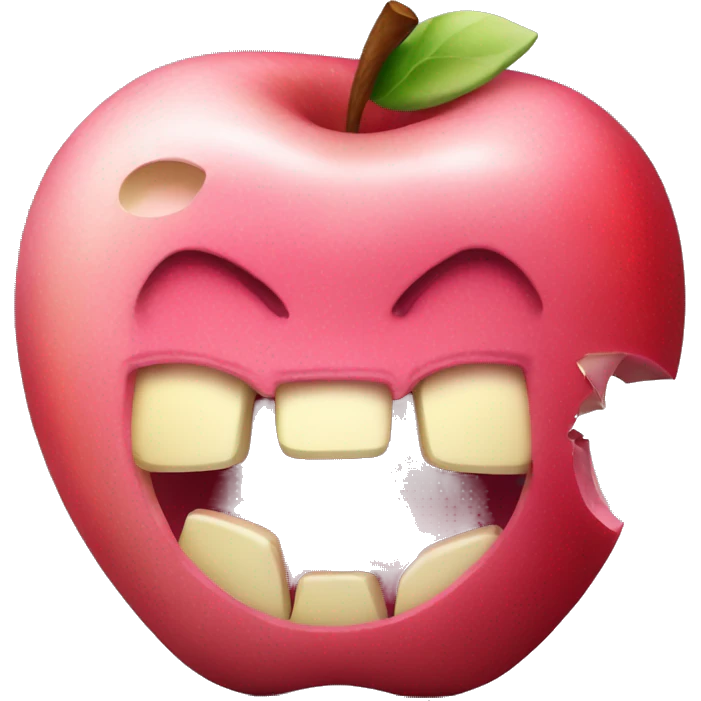 bitten pink apple emoji