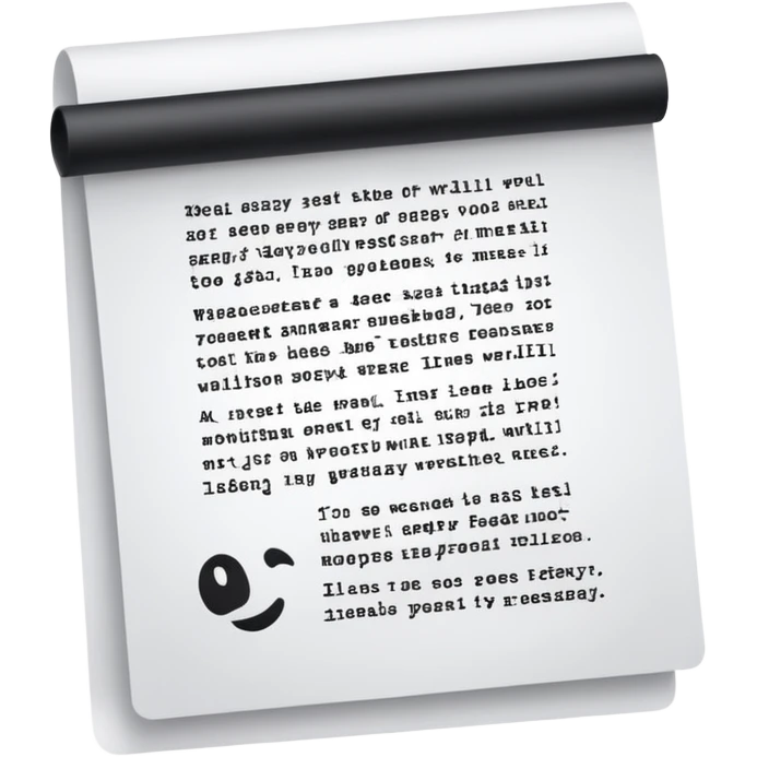 Sheet of paper with text emoji