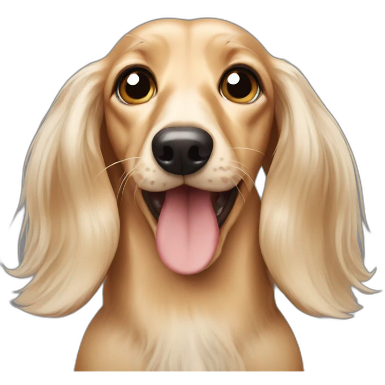 Long haired cream dachshund cry emoji