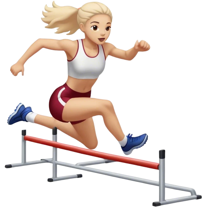 Hurdler girl going over hurdle emoji
