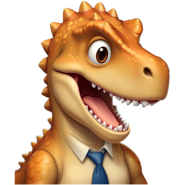 face of an office dinosaur laughing  emoji