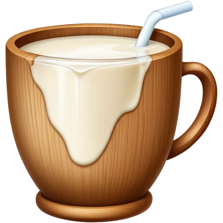 wooden cup of milk emoji