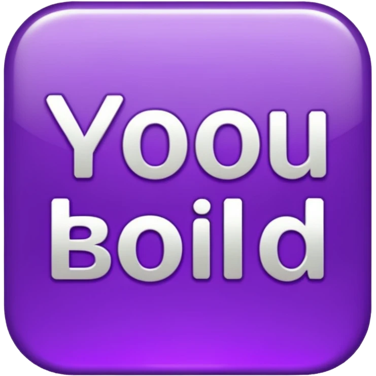 Shiny fancy purple big text saying "YOU" emoji