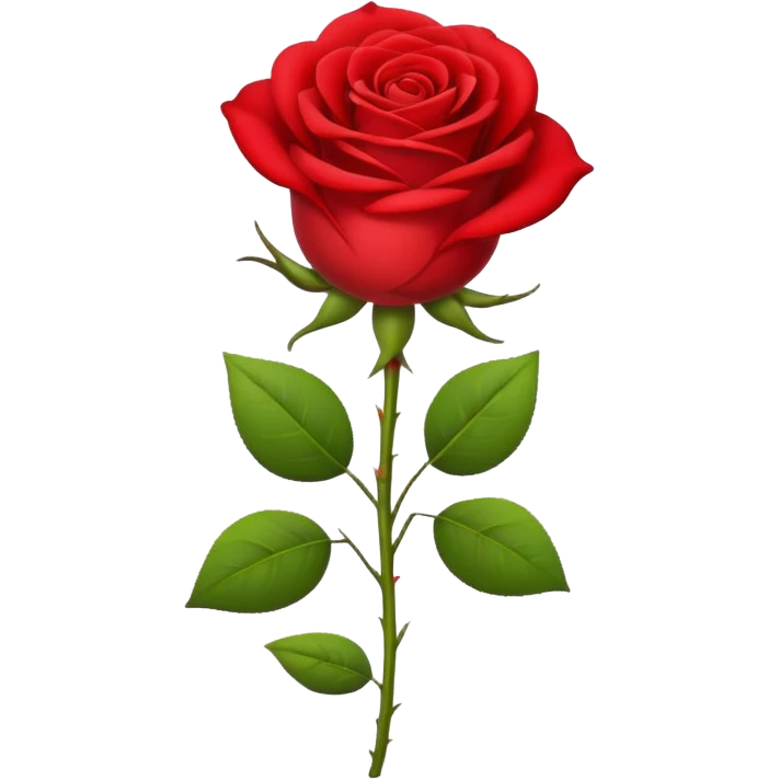 A charming emoji with a rose stem in the mouth and a red rose at the end of the stem emoji