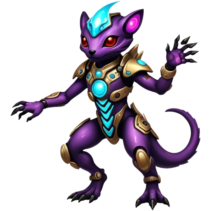 Epic Edgy Cute Colorful Vibrant Dark Nebula Modern Vernid-Protogen-creature-animal, full body emoji