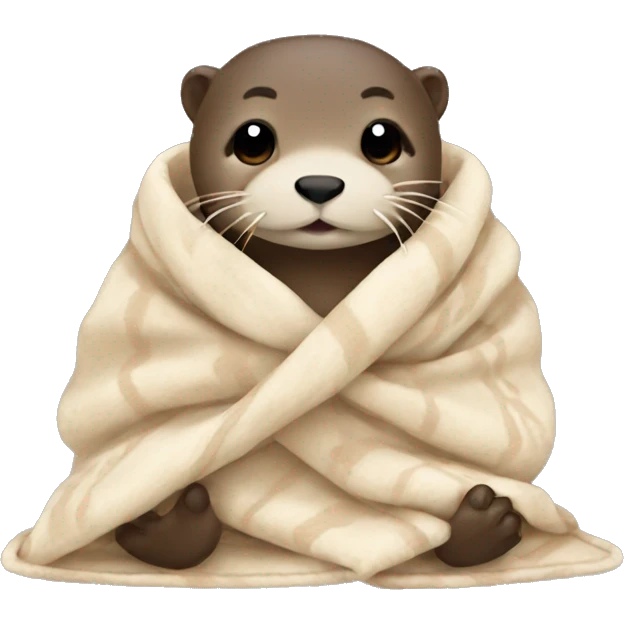 otter cozy in blanket emoji