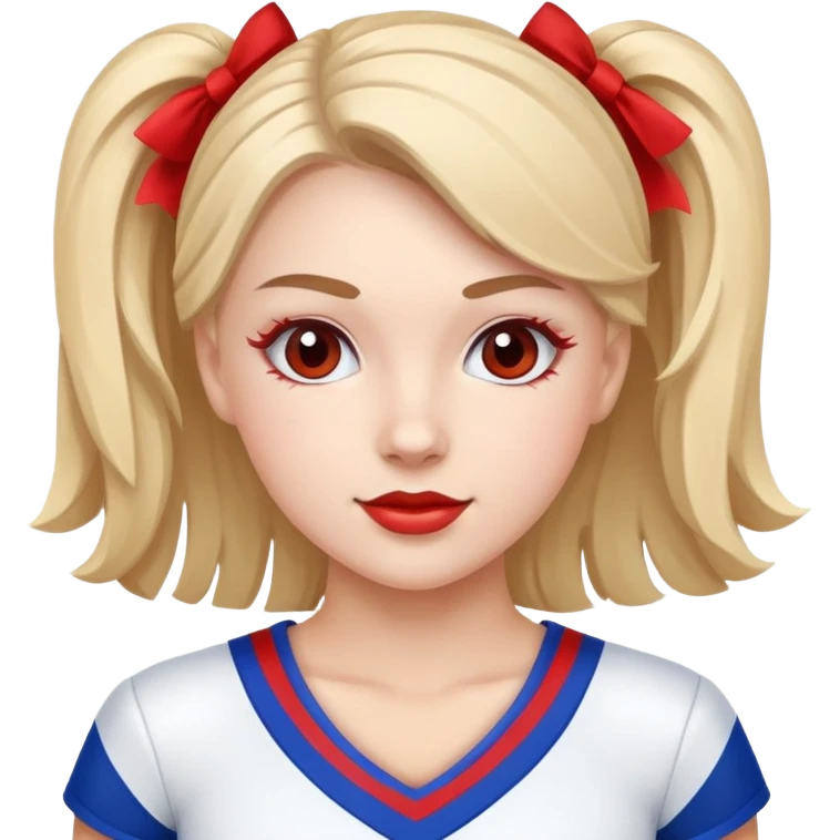 Red white and blue cheerleader emoji