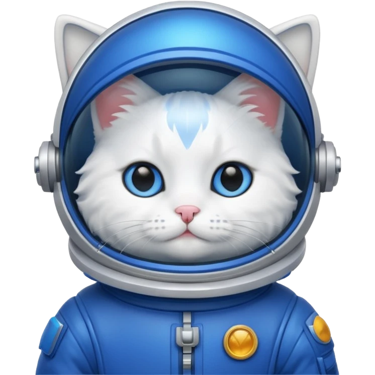 white cat blue Astronaut emoji