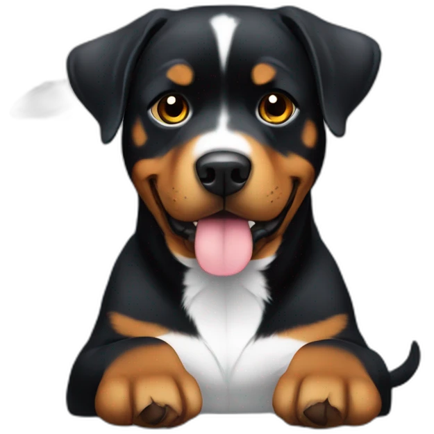 Rotweiler with angel wings emoji
