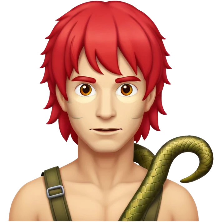 Snake man wearing a red wig emoji