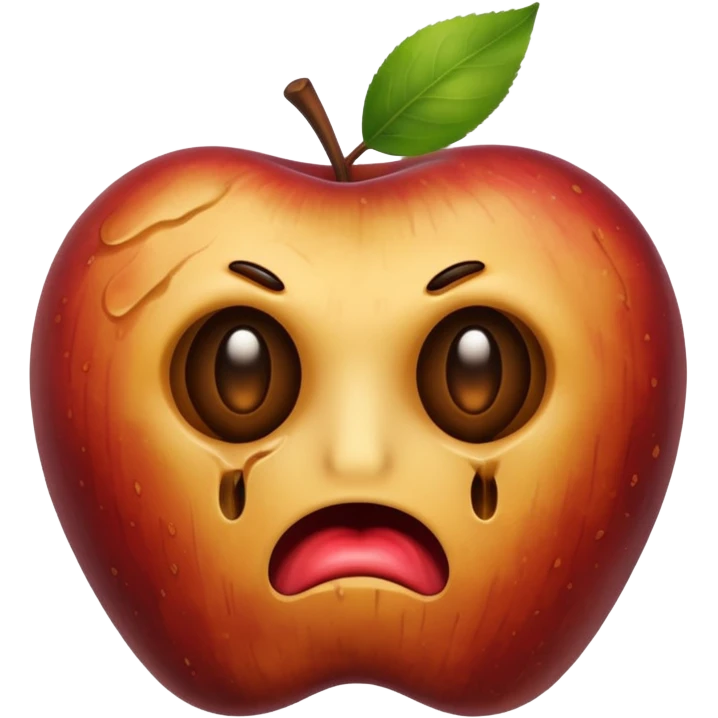 a disgusting, rotten apple with no face emoji