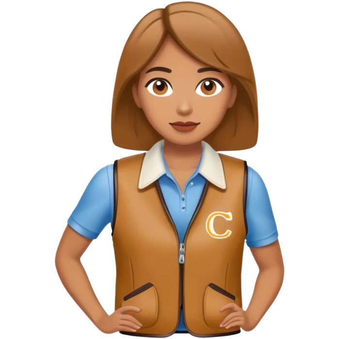 female sport coach with coach vest emoji