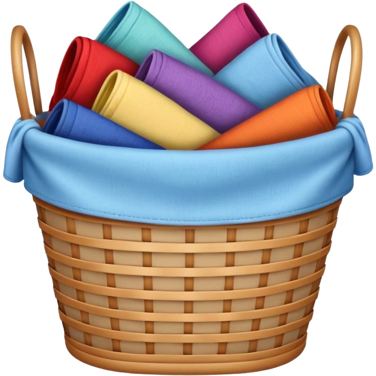 laundry basket with various colored fabrics visible emoji
