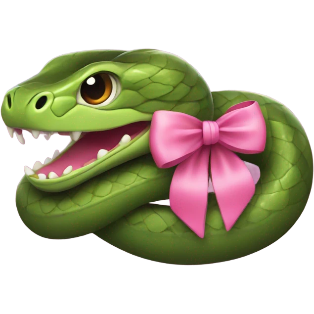 Snake with pink bow emoji