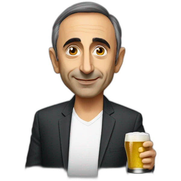 Eric Zemmour qui boit de la bière  emoji