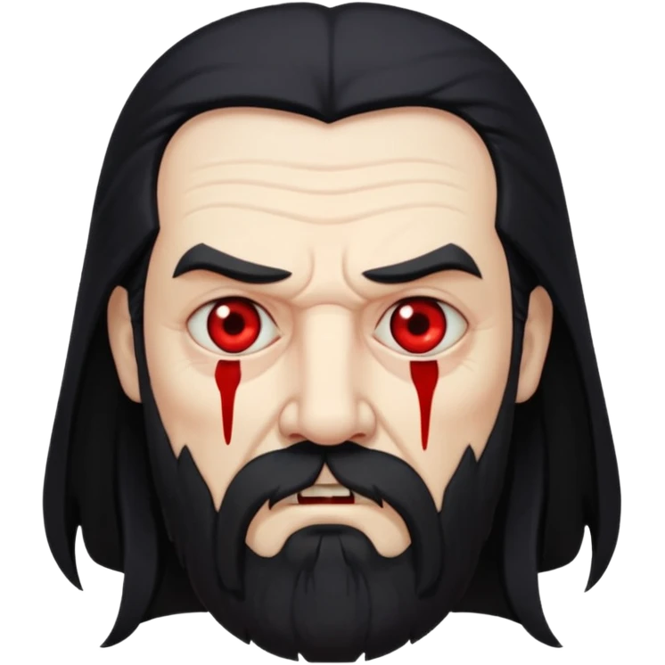 sad face vampire old man long hair with beard
 emoji