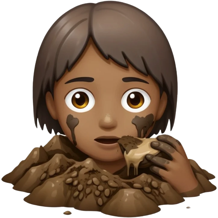 A person eating mud emoji
