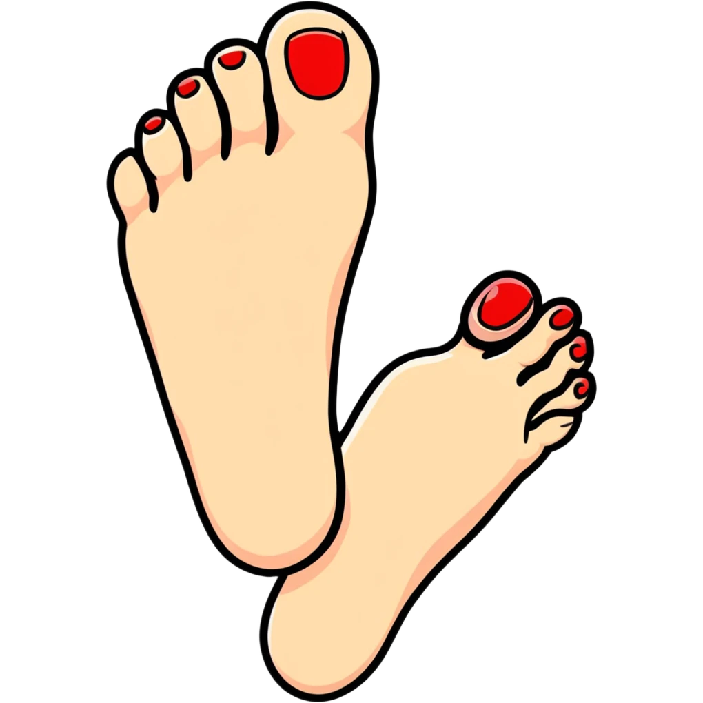 colorful foot with toes widely splayed out emoji