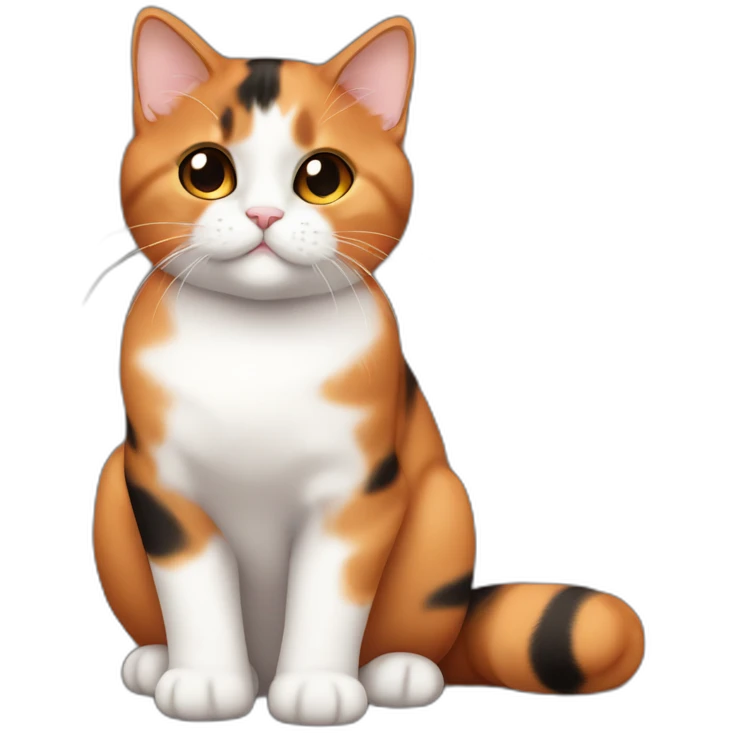 Orange brown black Chubby calico cute baby cat emoji