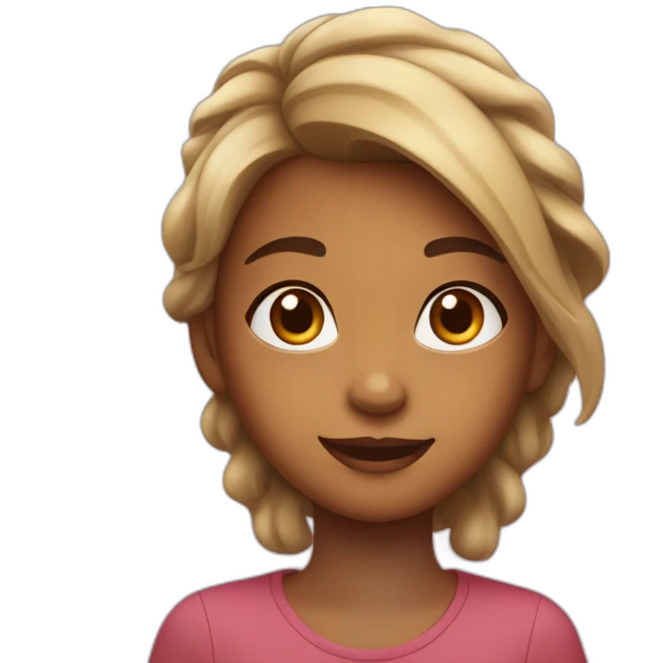 girl with a sweet, engaging look and a soft, inviting voice emoji