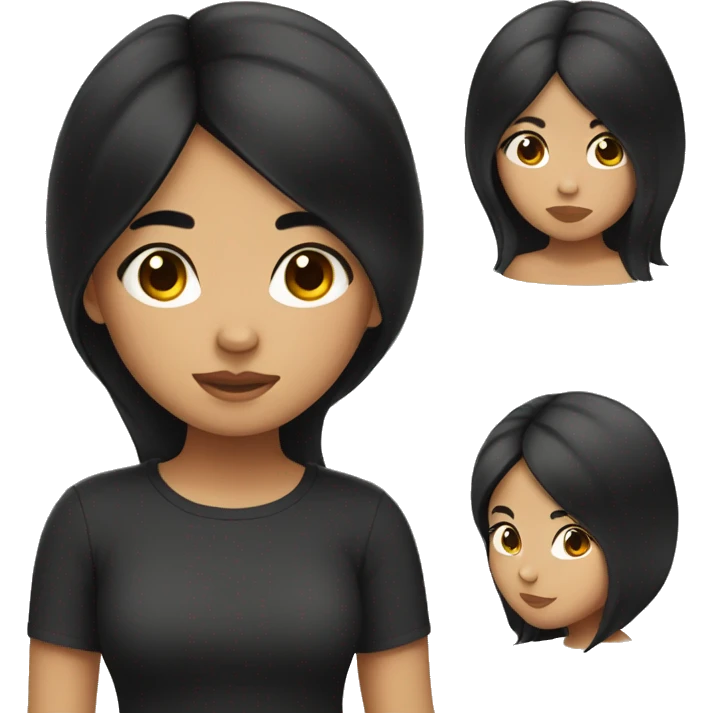 Filipino girl with black hair emoji