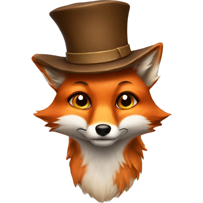 fox with a hat emoji