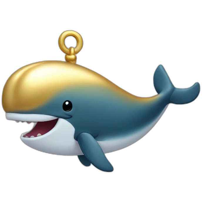 Glistening solid gold gold whale  emoji
