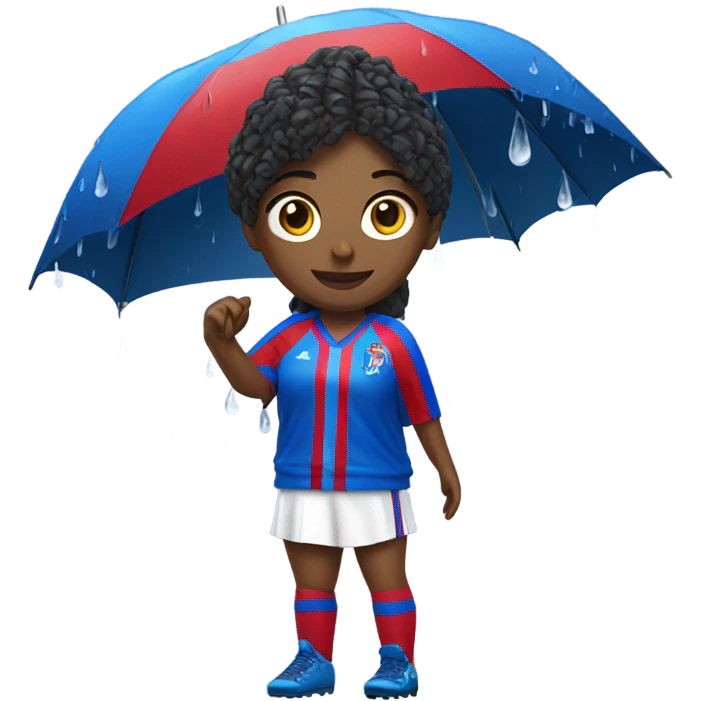  Lady Crystal palace football supporter in the rain emoji