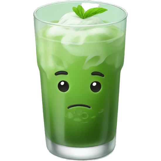 Iced matcha in a short glass emoji