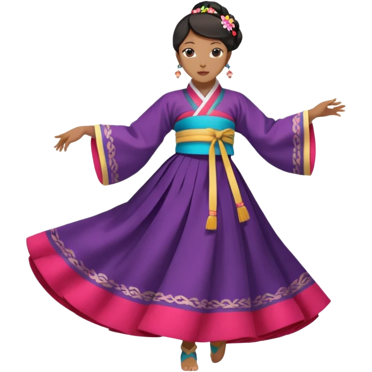dancer silhouette in traditional Korean dress (hanbok) emoji