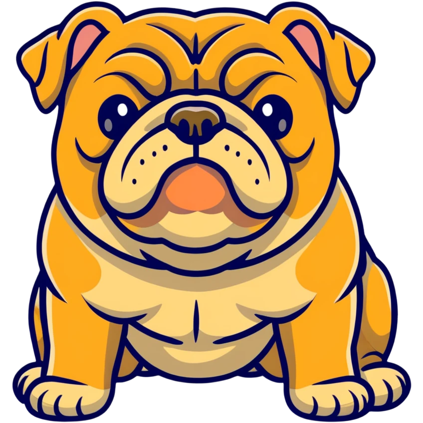 bulldog with wrinkled face emoji