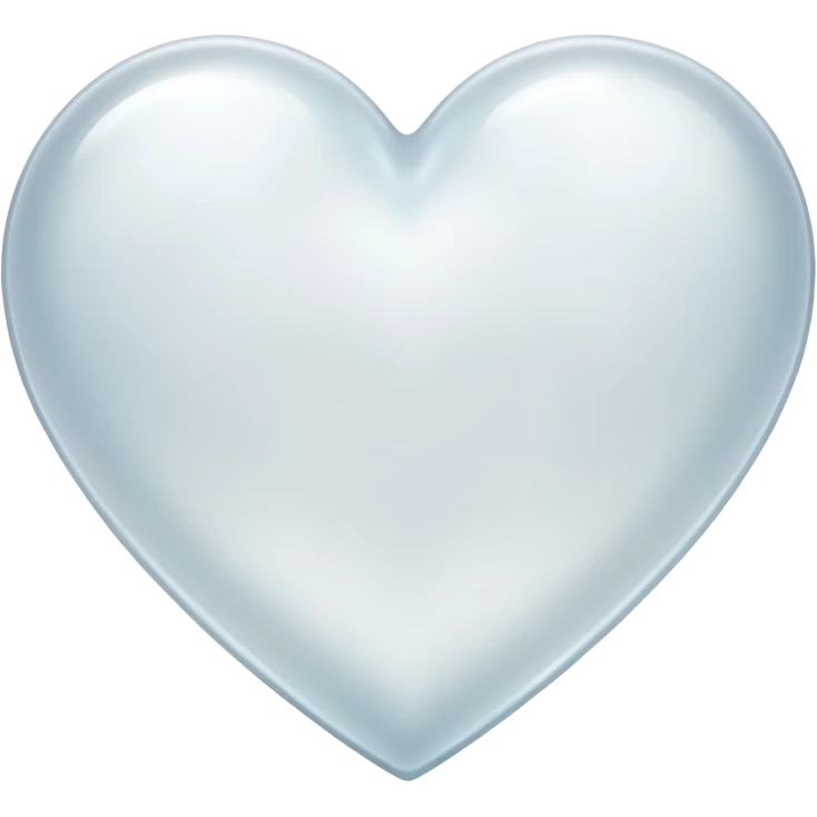 clear white heart with a frosted glass look emoji