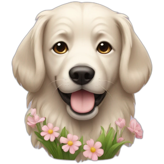 dog with flowers emoji