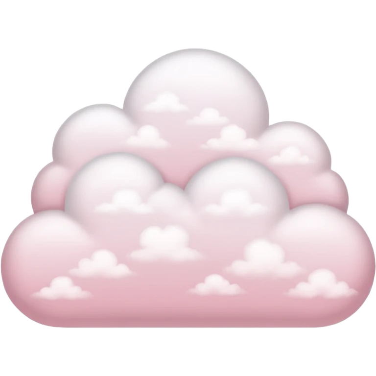 Two white and light pink fluffy clouds emoji