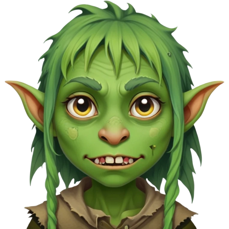 Ugly goblin girl emoji