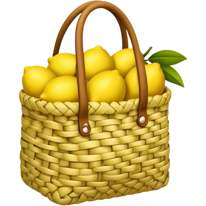 woven bag holding lemons emoji