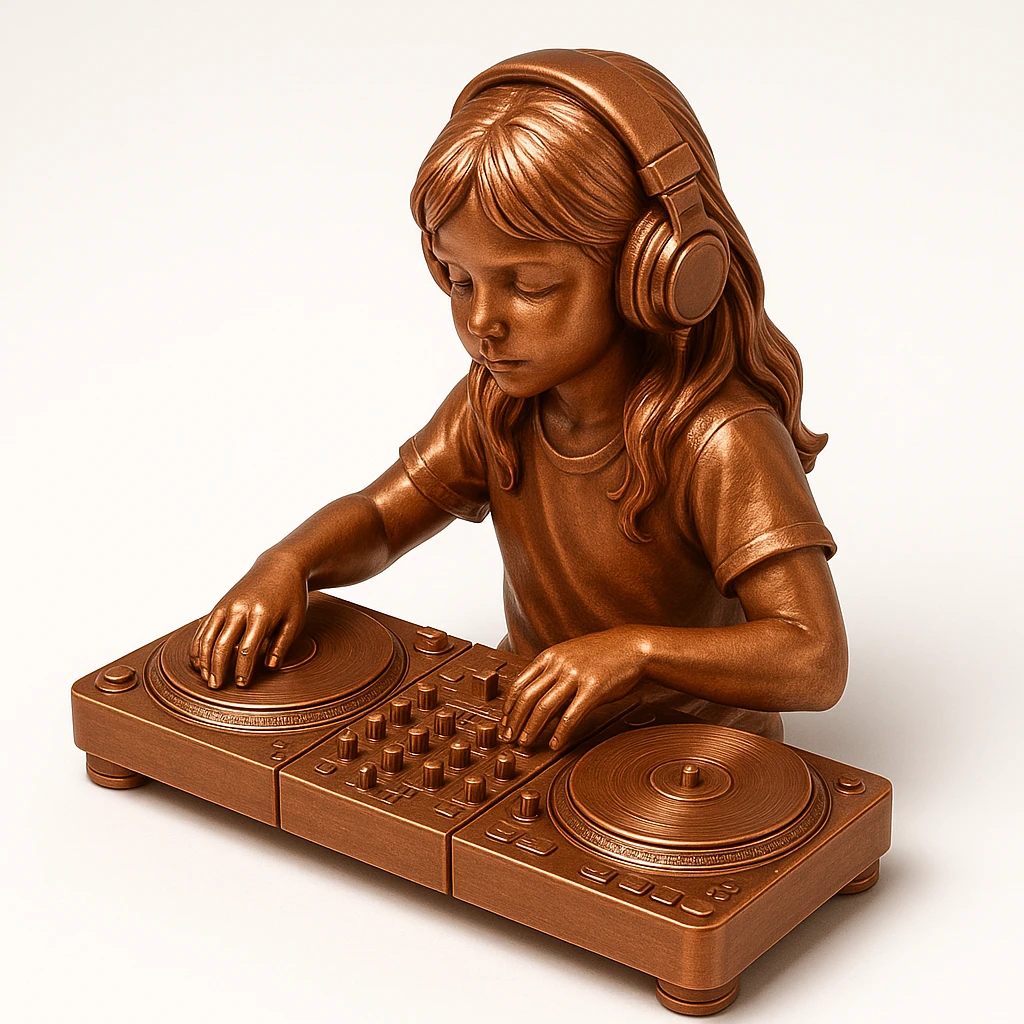 girl playing DJ set emoji