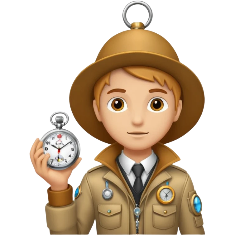 future Explorer with futuristic pocket watch emoji